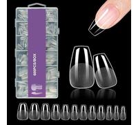 Eupneicu Capsule Ongle [600 Pièces], Faux Ongles, 10 Tailles Couverture Complète Transparent Pour Prothésiste Ongulaire, Pour Les Studios De Manucure Et Diy Nail Art À La Maison-H119-6