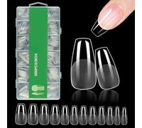 Eupneicu Capsule Ongle [600 Pièces], Faux Ongles, 10 Tailles Couverture Complète Transparent Pour Prothésiste Ongulaire, Pour Les Studios De Manucure Et Diy Nail Art À La Maison-H119-1