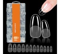 Eupneicu Capsule Ongle [600 Pièces], Faux Ongles, 12 Tailles Couverture Complète Transparent Pour Prothésiste Ongulaire, Pour Les Studios De Manucure Et Diy Nail Art À La Maison [Goutte d'eau]-H119-4