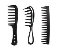 Eupneicu Ensemble De Peigne À Cheveux [3 Pièce], Peigne Dent Large,Peigne Grosse Dent, Peigne Antistatique Résistant À La Chaleur Pour Cheveux Longs Mouillés Ou Bouclés [Noir]