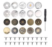 Eupneicu Jeans Buttons[ 20 Piecès ], Bouton Pantalon Jean Amovible, 17mm Bouton Pression Jean, pour la Réparation de Vêtements, Denims, Vestes