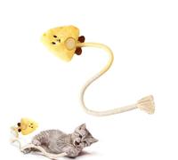 Eupneicu Jouet pour Chat, Jouet Chat Interieur, Interactif pour Chats, Jouant À Mâcher Nettoyage des Dents, Naturel Et Sain [Jaune]