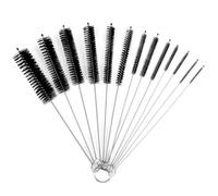 Eupneicu Lot de 13 Brosses De Nettoyage, Brosses À Paille, Brosses pour Bouteilles, Brosses De Nettoyage Multifonctionnelles Noir pour Tubes À Essai, Théière, Boire, Pailles, en Nylon
