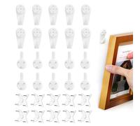 Eupneicu Lot de 30 crochets de suspension sans trou pour accrocher des photos, sans clou pour accrocher des œuvres d'art, horloge décorative
