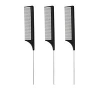 Eupneicu Peigne Queue [3 Piecès], Ensemble De Peignes À Cheveux, Peigne En Fibre De Carbone Pour Les Cheveux Et Pour Hommes Et Femmes Avec Différents Types [Noir]