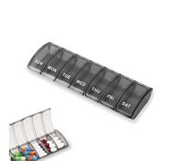 Eupneicu Pilulier Semainier, Piluliers Medicaments 7 Jours, Rangement Grande Capacité, Ouverture Facile, Boite À Pilule Portable Idéal Voyage [Noir]