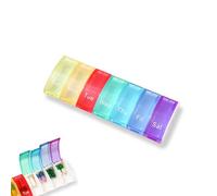 Eupneicu Pilulier Semainier, Piluliers Medicaments 7 Jours, Rangement Grande Capacité, Ouverture Facile, Boite À Pilule Portable Idéal Voyage [Arc en ciel]