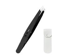Eupneicu Pincette, Pince A Epiler Professionnelle Pour Les Sourcils, Pointes Inclinées, Pincettes En Acier Inoxydable, Pour Sourcil, Poils Incarnés Faciaux, Échardes [Noir]