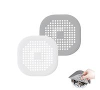 Eupneicu Protection De Drain De Silicone [ 2 Pièces ], Protection De Drain Filtre Evier, pour Douche, Baignoire Et Cuisine [Blanc + Gris]