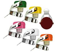 Euposia - Fabriqué en Italie - Set de 6 pièces - Bouchon universel Vin & Champagne avec système BLOCKWAF jusqu'à 6 Atm. - En acier chromé - Modèle 1920 Color avec aileron inox - (Rainbow)