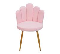euppaury Chaise de vanité Moderne pour Salle de Maquillage, Chaise en Velours de Style Nordique avec Support arrière, Jambe en métal, pour Chambre à Coucher (Rose)