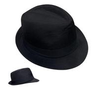 EUPSIIU 1 chapeau Fedora Trilby élégant, chapeau melon Panama classique unisexe, casquette de jazz, casquette de gangster, bord court, pour voyage, plage, fête en plein air