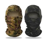 EUPSIIU 2 Pièces Cagoule Hommes, Cache Cou, Foulard Tubulaire, Protection UV, Cagoule Moto, Masque de Ski, Masque de Protection d'hiver, pour Vélo, Ski, Taille Unique (Camouflage, Camouflage Noir)