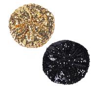 EUPSIIU 2 Pièces Chapeau à Paillettes Béret à Paillettes Scintillantes, Tenue Disco, Accessoire Disco, Bonnet (Noir, Doré)