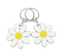 EUPSIIU 2 Pièces Porte Clés en Forme de Fleurs, Mignons et Décoratifs pour Filles, Accessoires de Sac à Main, Breloque pour Sac à Main Voiture Cadeau (Blanc)