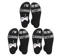 EUPSIIU 3 Paires Chaussettes Amusantes, Nouveauté Chaussettes Lettres, Do Not Disturb, I'm Gaming Chaussettes Courtes Fantaisie, Humoristique Chaussette Drôle pour Homme Femme