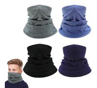 EUPSIIU 4 Pièces Cache-Cou Enfants, Cache-Cou Polaire Coupe-vent, Cache-Cou Tubulaire Thermique pour Les Enfant Snood Fille Garçon Sports de Plein Air de Ski Course à Pied (4 Couleurs)