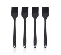 EUPSIIU 4 Pièces Pinceau Cuisine, Résistante à la Chaleur Pinceau Patisserie Professionnel, Pinceau Patissier Silicone, Baking Cooking Brosse, Pour Barbecue, Cuisson, Cuisiner, Gâteaux (Noir)