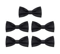 EUPSIIU 5 Pièces Noeud Papillon Homme, Nœud Papillon Réglable pour Homme, Nœud Papillon Avec Crochet, Unie Noeud Papillon, œud Papillon Classique Pré-noué, pour Mariage Fête, Soirée (Noir) (Noir)