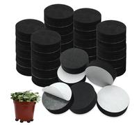 EUPSIIU 50 Pièces Pied Pot de Fleur Invisible, Auto-adhésif Rond Pied en Eva De Pot pour Jardin Pot de Plantes, Antiderapant Pied Pot de Patin pour Surélever Les Plantes Intérieur Extérieur