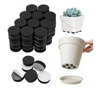 EUPSIIU 50 Pièces Pied Pot de Fleur Invisible, Auto-adhésif Rond Pied en Eva De Pot pour Jardin Pot de Plantes, Antiderapant Pied Pot de Patin pour Surélever Les Plantes Intérieur Extérieur
