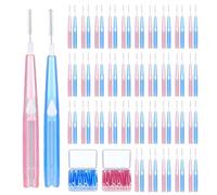 EUPSIIU 70 Pezzi Rétractable Brosse à Fil Dentaire pour le Nettoyage des Dents Entre les Espaces Portable Brossettes Interdentaires Brossette Cure Dent Brossette Bâtonnet Interdentaire (2 Colors)