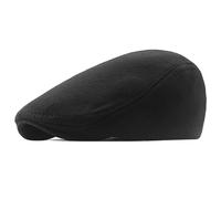 EUPSIIU Casquette Béret Plate Homme, Reglable Plate Vintage Chapeau, Golf Driving Newsboy Hat Flat Cap, Unisexe Cap Rétro, Chapeau Irlandais Gatsby Ivy Automne Hiver, Taille Unique (Noir)