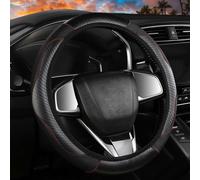 EUPSIIU Couvre Volant Voiture Housse de Volant en Cuir élastique Volant Antidérapant pour Véhicules Couvre Volant Respirante Antiderapante Accessoires de Volant Universels 38 cm (Noir)