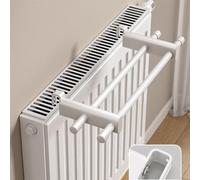 EUPXRHY Séchoir à Linge Radiateur Mural, Sèche-Serviettes sans Perçage, 2 Barres Etendoir Radiateur, Sèche Linge Suspendu 50-130cm,Hook Fixation,50cm