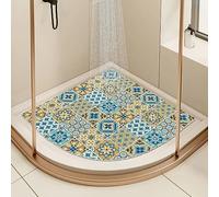 EUPXRHY Tapis AntidéRapant pour Douche, Tapis de Douche Angle, Tapis de Bain Angle avec Trou de Drainage, Tapis pour Douche ou Baignoire,D,75x75cm