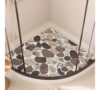 EUPXRHY Tapis de Bain Angle PVC Loofah, Tapis de Douche Angle, Triangulaire Tapis AntidéRapant pour Douche, avec Trou de Drainage, Tapis Douche pour Douche Ou Baignoire,B,70x70cm(28x28inch)