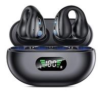 EUQQ Écouteurs Bluetooth sans Fil Sport Clip-on à Conduction Osseuse