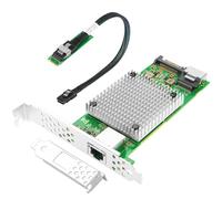 Euqvos Ethernet Network Card for Intel 82599ES Chipset M.2 + M Key + SFF 8087 M.2 to 10Gb Single Port RJ45 LAN Card Support Windows Server/Windows/Linux/VMware/ESX