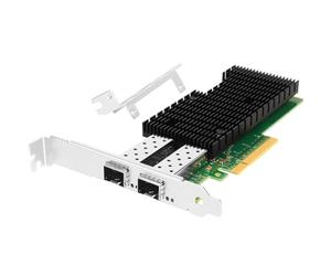 Euqvos PCIe Carte réseau Ethernet pour Intel XXV710-DA2 XXV710BM2 Chipset PCIe 3.0 X8 25 Go Dual Port SFP28 LAN Carte Compatible avec Windows Server/Windows/Linux/VMware/ESX