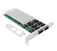 Euqvos PCIe Ethernet Network Card for Intel E810-CQDA2 E810-CAM2 Chipset PCIe 4.0 x16 100Gb Dual Port QSFP28 LAN Card Support Windows Server/Windows/Linux/VMware/ESX