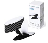 Euqvunn 12 Paires Scratch Autocollant Double Face, Sans Décollement sur les Bords Scratch Adhésif, Scratch Autocollant Noir, Bande Auto-Agrippante en Nylon Réutilisable pour le Bricolage et la Maison