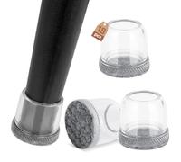 Euqvunn 18pcs Protection Pied de Chaise Silicone, Protege Pied de Chaise, Embout de Chaise Transparent Patins pour Chaises avec Feutre, Tampon de Solpour Sols en Bois Dur et Carrelage 19-25mm