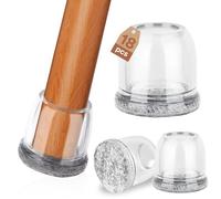 Euqvunn 18pcs Protection Pied de Chaise, Protege Pied de Chaise, Embout de Chaise Transparent Patins pour Chaises avec Feutre, Tampon de Solpour Sols en Bois Dur et Carrelage 14-20mm