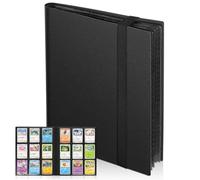 Euqvunn Classeur de Cartes à Collectionner, 24 Feuilles 432 Pochettes Classeur Cartes, Livre Carte à insertion latérale, Album Carte à rangement recto-verso, Card Binder pour Pokémon, MTG(noir)