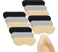 Euqvunn Lot de 6 Paires de Coussinets Talon Chaussure, Protection Talon Respirante pour Escarpins et Baskets, Protège Talon Autocollant Antidérapant, Coussinets Talon pour Chaussures Trop Grandes