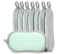 Euqvunn Lot de 8 Eponge Vaisselle Doppelface, Éponge Lavable Anti-Rayures, Eponge Microfibre Longue Durée, Nettoyage pour Cuisine et Salle de Bain, 9,5 * 16cm (Vert)