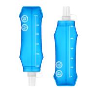 Euqvunn Pack de 2 gourde souple 500ml, flasque running anti-poussière et étanche, adaptée aux gilets d'hydratation pour la course, la randonnée, le vélo, le camping & les voyages