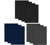 Euqvunn Patchs Autocollants en Nylon, 10 Pcs Patch Autocollant Textile (20cm x 15cm), Nylon Résistant, Imperméable, Tissu Autocollant Réparation pour Tentes, Vestes, Sacs à Dos (Noir/Bleu/Gris)