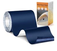 Euqvunn Patchs Autocollants en Nylon, Kit Réparation Tente (200 cm x 10 cm), Nylon Renforcé, Résistant à l'Eau, Tissu Autocollant Réparation pour Tentes, Vestes, Sacs à Dos (Bleu)