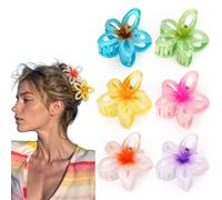 Euqvunn Pince Cheveux Fleur 6 Pièces, Barrette Cheveux Femme pour Cheveux Épais, Pince Fleur Hawaïenne Antidérapantes, Pinces à Cheveux Plumeria Cadeaux de Coiffure pour Femmes et Filles