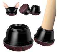 Euqvunn Protection Pied de Chaise, 18Pcs Patins pour Chaises avec Rondelles de Feutre, Tampon TPE Rond Noir pour Planchers en Bois, Embout Pied de Chaise Protège les Sols des Rayures(Diamètre:25-35mm)
