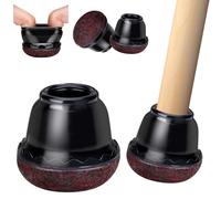 Euqvunn Protection Pied de Chaise, 18Pcs Patins pour Chaises avec Rondelles de Feutre, Tampon TPE Rond Noir pour Planchers en Bois, Embout Pied de Chaise Protège les Sols des Rayures(Diamètre:15-25mm)