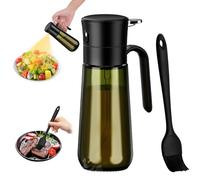 Euqvunn Spray Huile Cuisine avec Pinceau de Badigeonnage, Vaporisateur Huile en Verre Opaque 280ml pour Conserver la Fraîcheur - Idéal pour Air Fryer, Salades, Cuisson au Four et Grillades