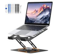 Euqvunn Support Ordinateur Portable, Pliable Support PC avec Base Rotative à 360°, Rehausseur Ordinateur Portable, Réglable en Hauteur et en Angle, Compatible avec MacBook Pro/Air, 11-16"(Noir)