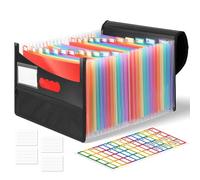 Euqvunn Trieur Document, Range Document à 25 compartiments pour Rangement Papier Administratif, format A4 avec onglets arc-en-ciel, Classeur Trieur étanche pour bureau, école et maison